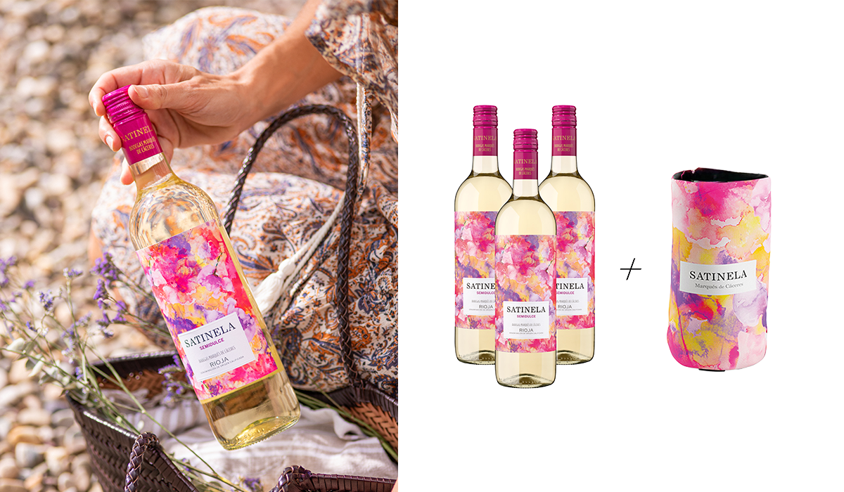 estuche satinela 3 botellas con enfriador satinela